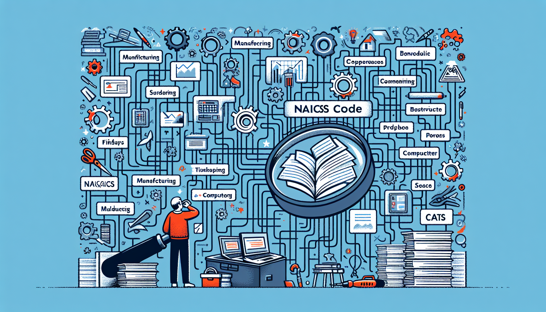 Illustration of NAICS code lookup process