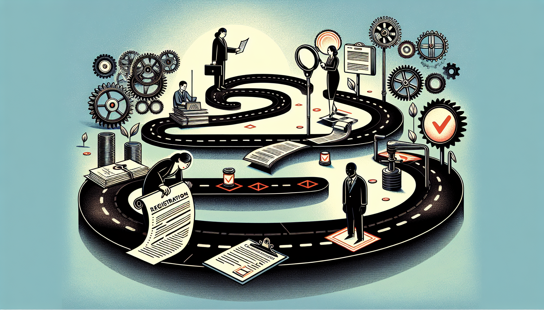 Illustration of a company's registration process