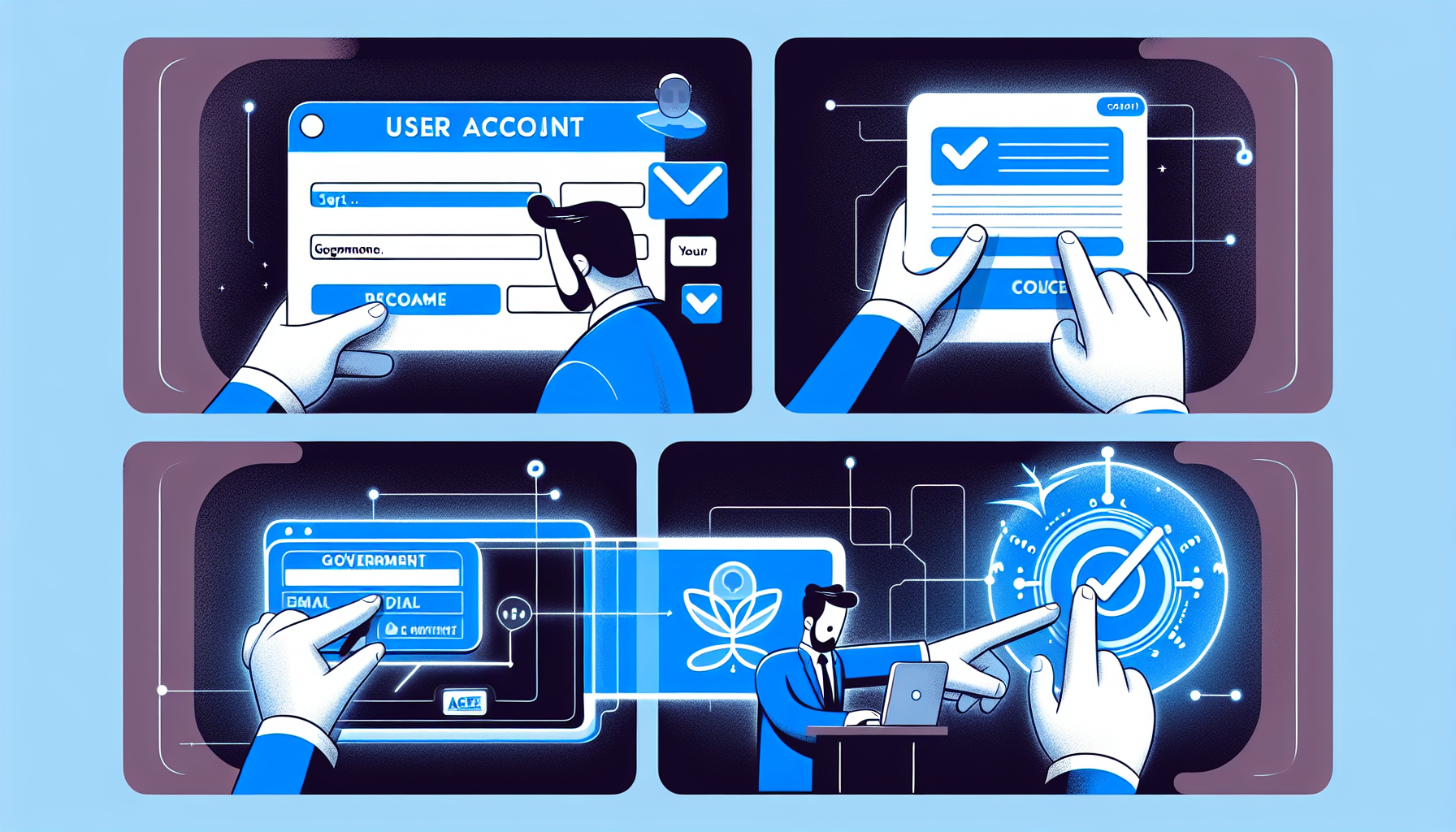 Illustration of creating a user account