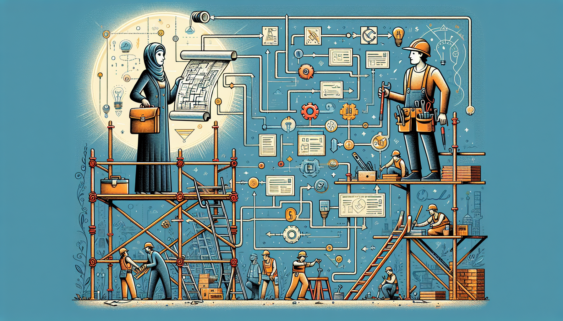 Illustration depicting differences between prime and subcontractors