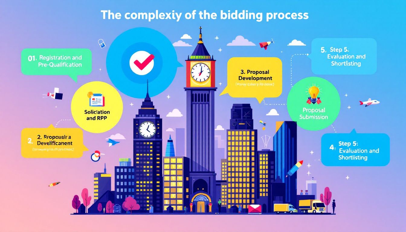 Navigating the bidding process for government contracts.