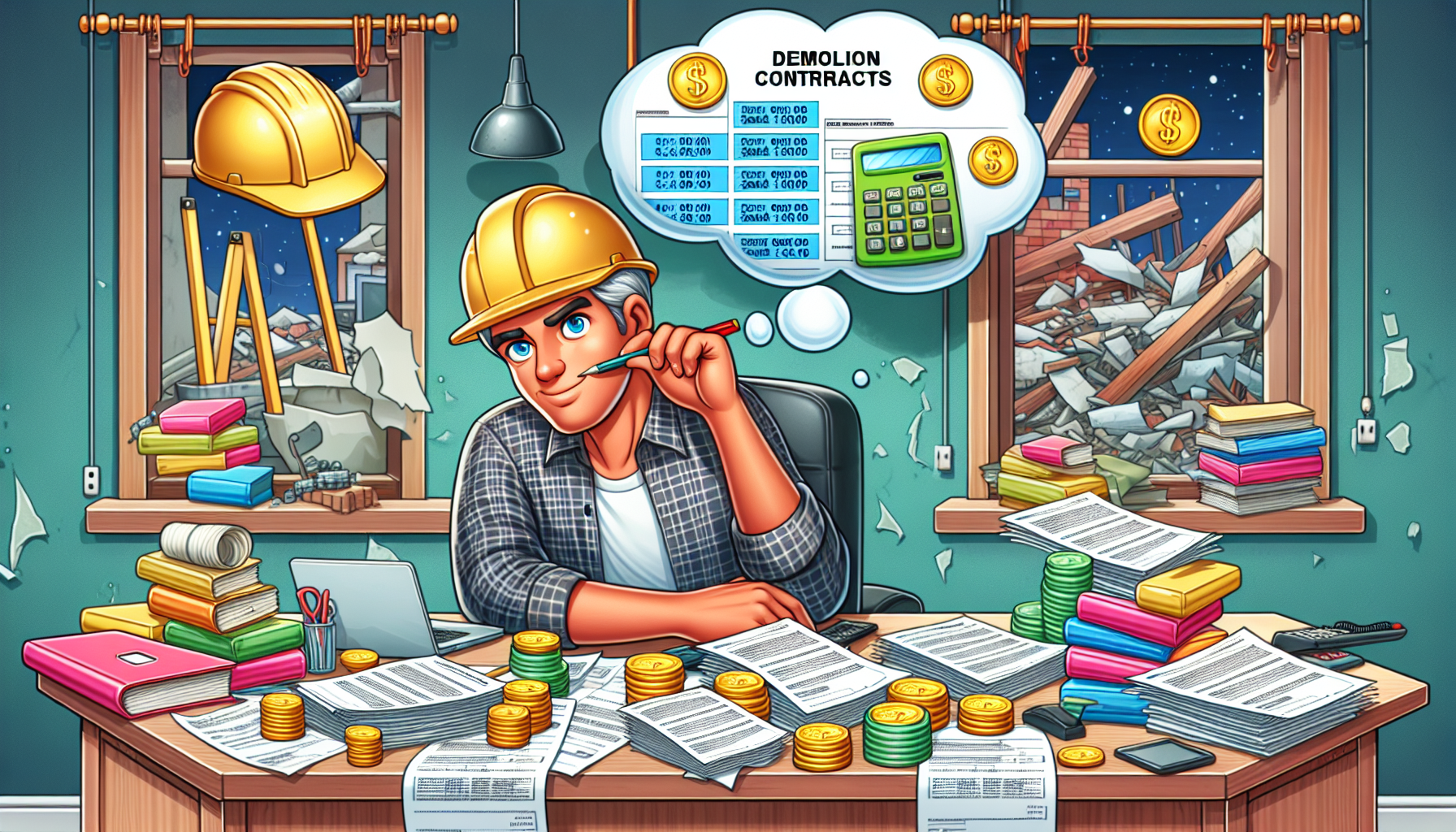 An illustration of financial aspects related to demolition contracts.
