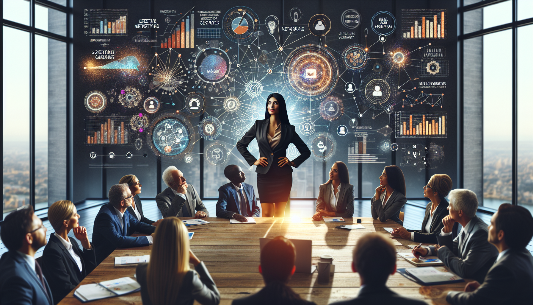 An illustration of a small business marketing to government agencies for federal contracting.