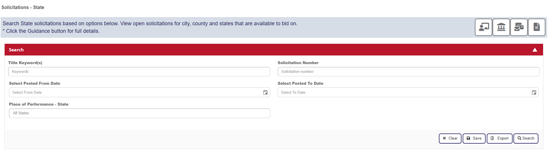 SelectGCR_Pro_State_Solicitations_search_form